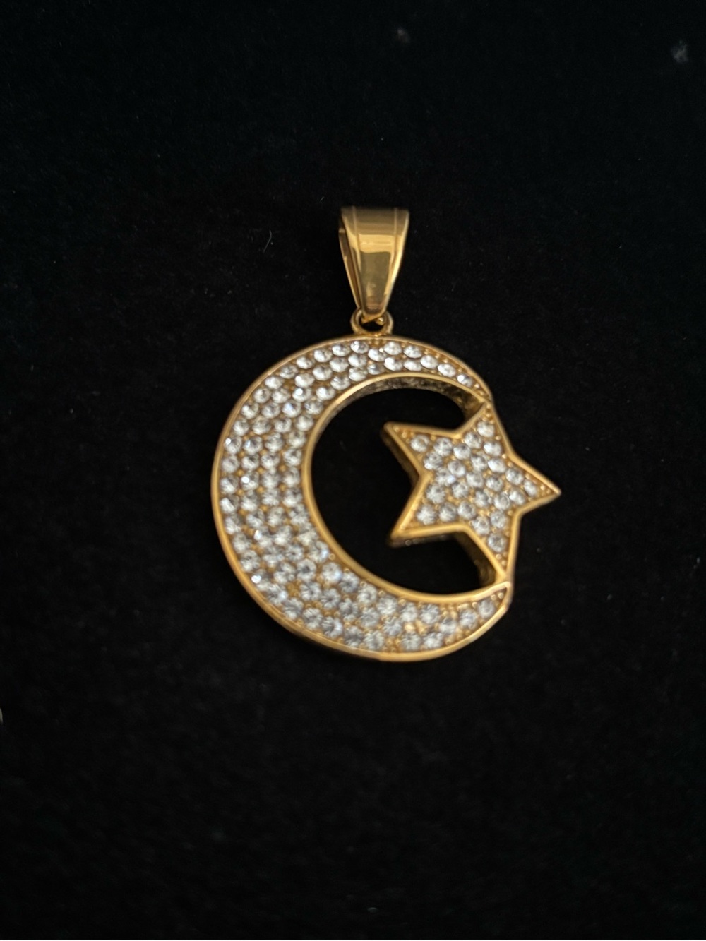 Stainless Steel moon and Star pendant